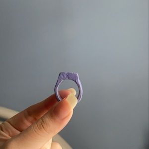 Purple handmade chunky clay ring